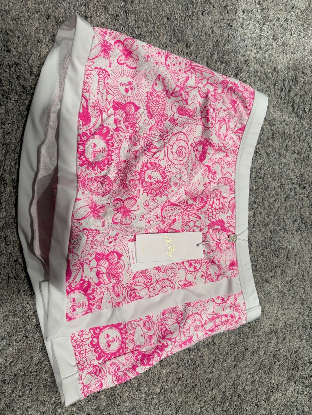 Lilly Pulitzer Pink & White Floral Athletic Shorts